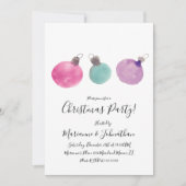 Weihnachts-Party Aquarelltöne Handgemalt Einladung (Vorderseite)