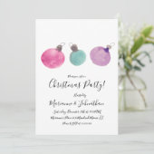 Weihnachts-Party Aquarelltöne Handgemalt Einladung (Stehend Vorderseite)