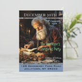 Weihnachts-Party auf seiner Gästeliste Einladung (Stehend Vorderseite)