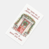 Weihnachts-Party auf Zuhause Serviette (Ecke)