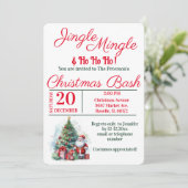 Weihnachts-Party-Bash Einladung (Stehend Vorderseite)
