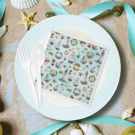 Weihnachts-Party Beach Coastal Thema Serviette