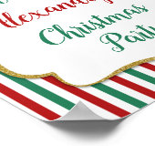 Weihnachts-Party Begrüßung Grün Rotes Gold Poster (Ecke)