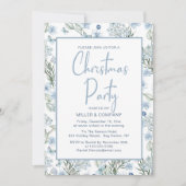 Weihnachts-Party Blue Butterfly Einladung (Vorderseite)