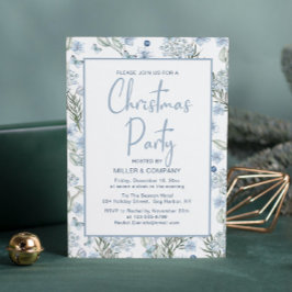 Weihnachts-Party Blue Butterfly Einladung