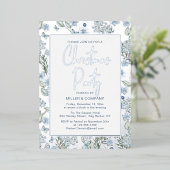 Weihnachts-Party Blue Butterfly Folieneinladung (Stehend vorne)