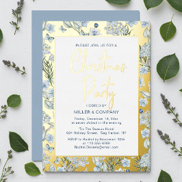 Weihnachts-Party Blue Butterfly Folieneinladung