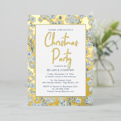 Weihnachts-Party Blue Butterfly Folieneinladung (Stehend vorne)