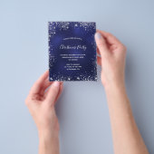 Weihnachts-Party Blue Silber-Budget-Einladung Flyer (Gruppe)