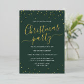 Weihnachts-Party Calligraphy Confetti Folieneinladung (Stehend vorne)