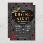 Weihnachts Party Casino Nacht | Las Vegas Einladung (Vorne/Hinten)