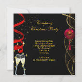 Weihnachts-Party Champagne Einladung (Rückseite)