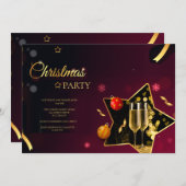 Weihnachts-Party Champagner-Brille Einladung (Vorne/Hinten)