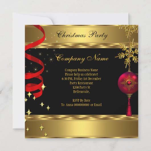 Weihnachts-Party Champagner Heelse Einladung (Rückseite)