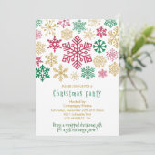 Weihnachts-Party Chic Snowflakes Einladung (Stehend Vorderseite)