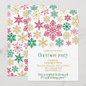 Weihnachts-Party Chic Snowflakes Einladung (Vorne/Hinten)
