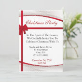 Weihnachts-Party Classy Red Bow Einladung (Stehend Vorderseite)