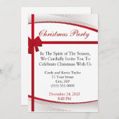Weihnachts-Party Classy Red Bow Einladung (Vorne/Hinten)