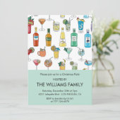 Weihnachts Party Cocktail Zeitgenössische Getränke Einladung (Stehend Vorderseite)