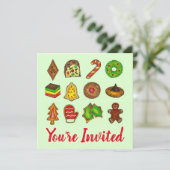 Weihnachts Party Cookie Swap Urlaub Open House Einladung (Stehend Vorderseite)