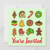 Weihnachts Party Cookie Swap Urlaub Open House Einladung (Vorderseite)