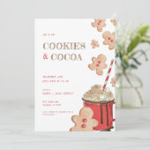 Weihnachts-Party Cookies und Kakao Einladung (Stehend Vorderseite)