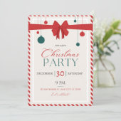 Weihnachts-Party-Dekoration individuell anpassbar  Einladung (Stehend Vorderseite)