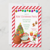 Weihnachts-Party der Kinder, Santa, Elf Party Einladung (Vorderseite)