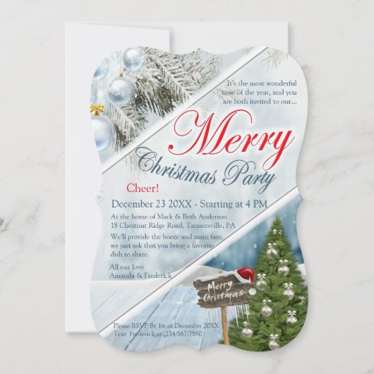 Weihnachts-Party des Jahres Einladung (Vorderseite)