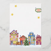 Weihnachts-Party des Snow Village Folieneinladung (Rückseite)