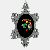 Weihnachts-Party-Design - Lasst uns Lit Classic be Schneeflocken Zinn-Ornament (Links)