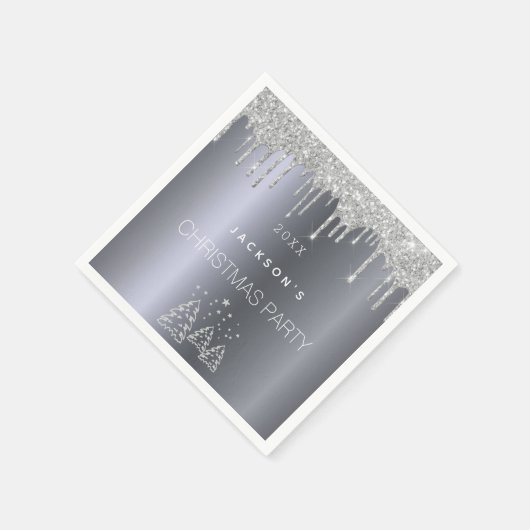 Weihnachts-Party-Dinner Glitzer Serviette (Ecke)