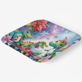 Weihnachts-Party Dinosaurier Pappteller (Gewinkelt)