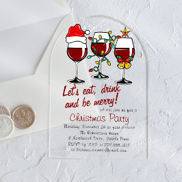 Weihnachts-Party Drinks Cocktails Weingläser Acryleinladungen