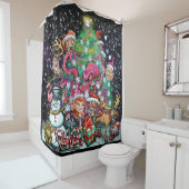 Weihnachts-Party Duschvorhang (Beispiel)