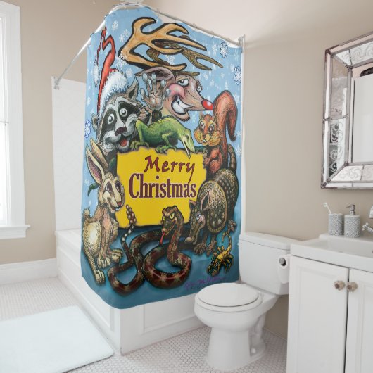 Weihnachts-Party Duschvorhang (Beispiel)