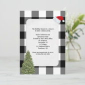 Weihnachts-Party Einladen Büffel kariertes Design Einladung (Stehend Vorderseite)