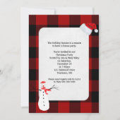 Weihnachts-Party Einladen Büffel kariertes Design Einladung (Vorderseite)