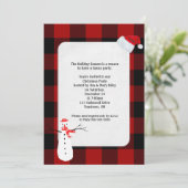 Weihnachts-Party Einladen Büffel kariertes Design Einladung (Stehend Vorderseite)