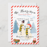 Weihnachts-Party einladen mit Schneemann