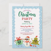 Weihnachts-Party Einladen Snowman Weihnachtsbaum Einladung (Vorderseite)