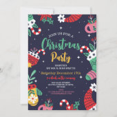 Weihnachts-Party Einladen zum Feiern Party Bäume G Einladung (Vorderseite)