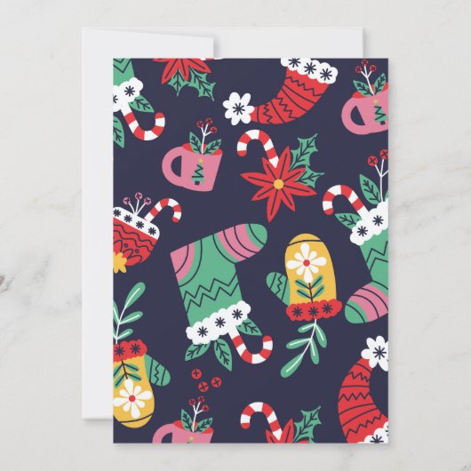 Weihnachts-Party Einladen zum Feiern Party Bäume G Einladung (Rückseite)