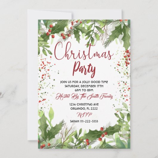 Weihnachts-Party Einladung (Vorderseite)