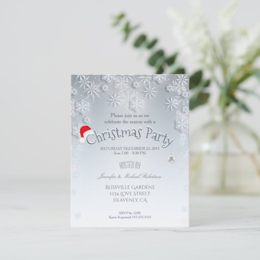 Weihnachts-Party Einladung (Stehend Vorderseite)