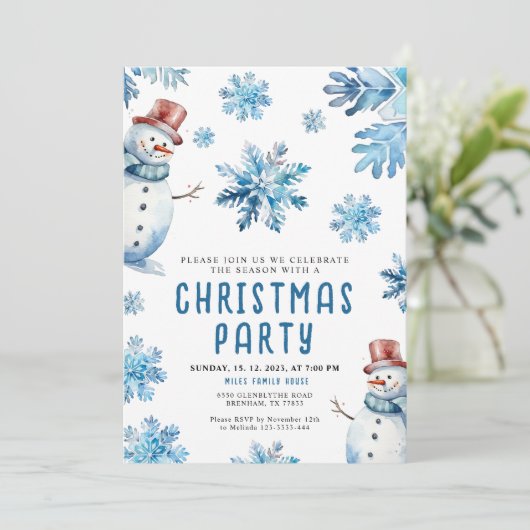 Weihnachts-Party Einladung (Stehend Vorderseite)