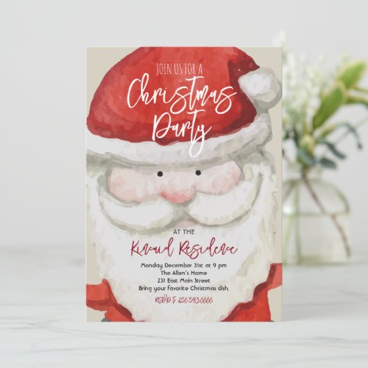 Weihnachts-Party Einladung (Stehend Vorderseite)