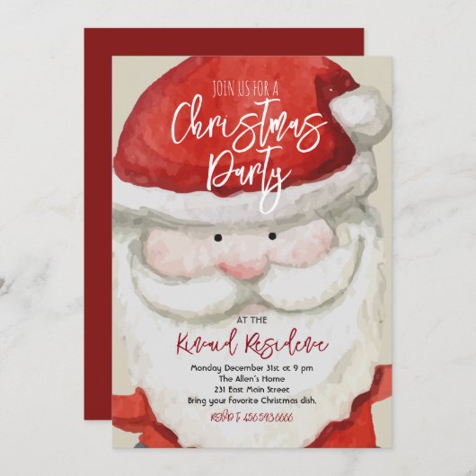 Weihnachts-Party Einladung (Vorne/Hinten)