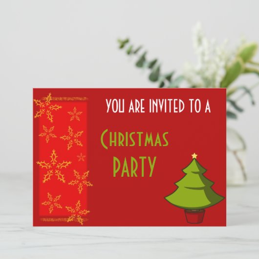 Weihnachts-Party Einladung (Stehend Vorderseite)