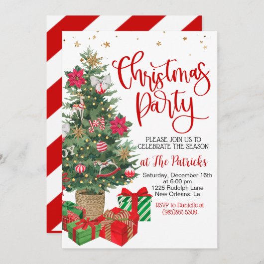 Weihnachts-Party Einladung (Vorne/Hinten)